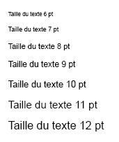 Taille police d'ecriture